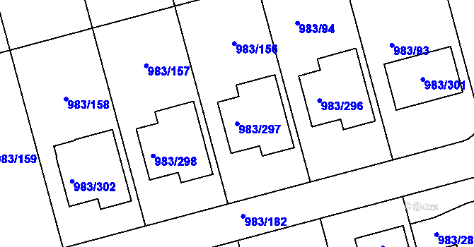 Parcela st. 983/297 v KÚ Babice nad Svitavou, Katastrální mapa