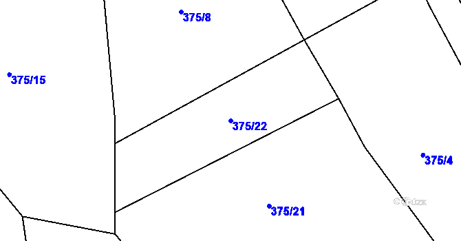 Parcela st. 375/22 v KÚ Babice nad Svitavou, Katastrální mapa
