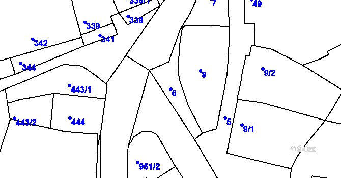 Parcela st. 6 v KÚ Babice nad Svitavou, Katastrální mapa