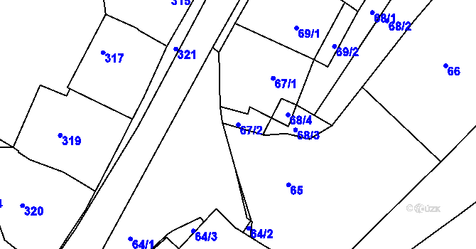 Parcela st. 67/2 v KÚ Babice nad Svitavou, Katastrální mapa