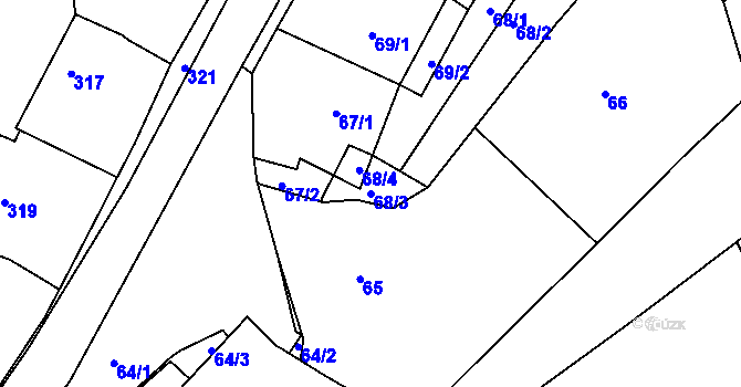 Parcela st. 68/3 v KÚ Babice nad Svitavou, Katastrální mapa