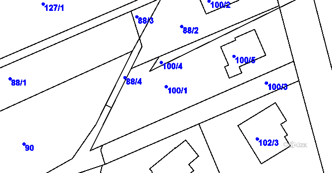 Parcela st. 100/1 v KÚ Babice nad Svitavou, Katastrální mapa