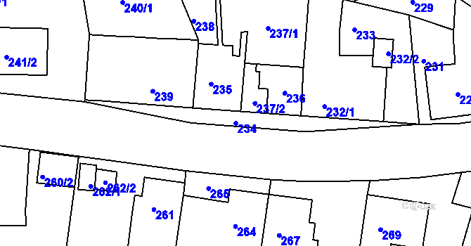 Parcela st. 234 v KÚ Babice nad Svitavou, Katastrální mapa