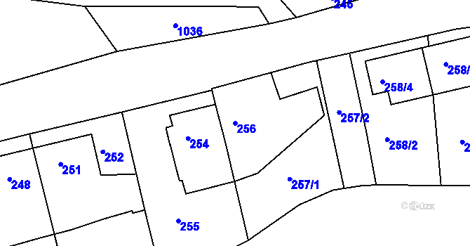 Parcela st. 256 v KÚ Babice nad Svitavou, Katastrální mapa