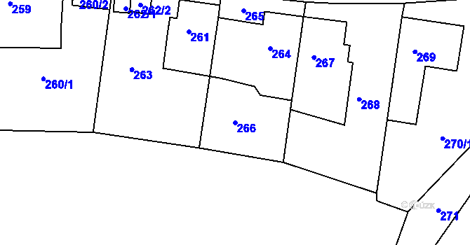 Parcela st. 266 v KÚ Babice nad Svitavou, Katastrální mapa