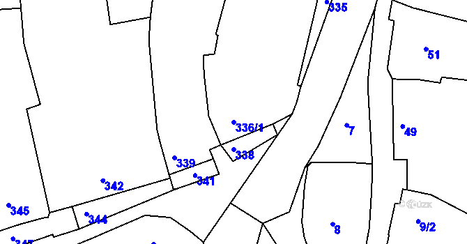 Parcela st. 336/1 v KÚ Babice nad Svitavou, Katastrální mapa