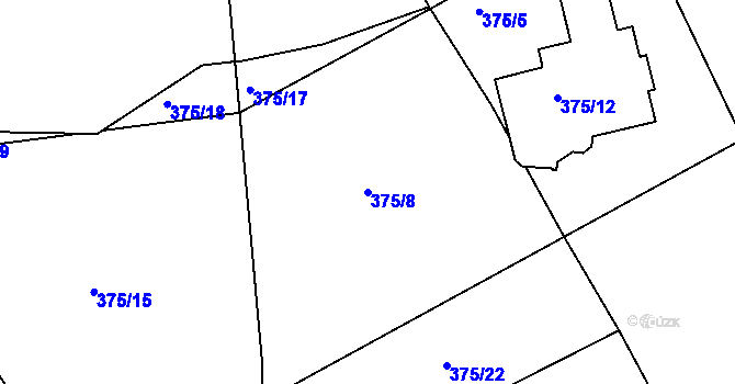 Parcela st. 375/8 v KÚ Babice nad Svitavou, Katastrální mapa