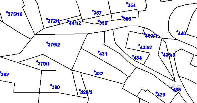Parcela st. 431 v KÚ Babice nad Svitavou, Katastrální mapa