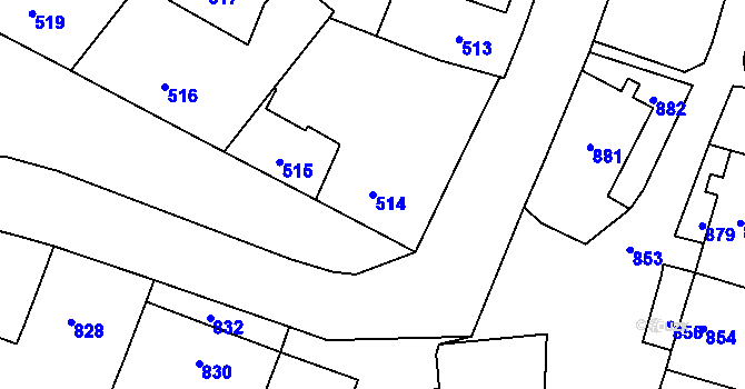 Parcela st. 514 v KÚ Babice nad Svitavou, Katastrální mapa