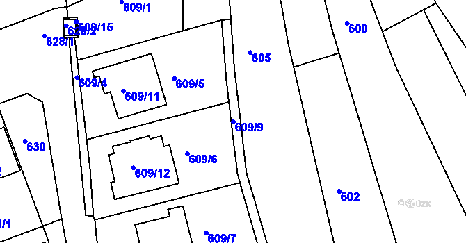 Parcela st. 609/9 v KÚ Babice nad Svitavou, Katastrální mapa