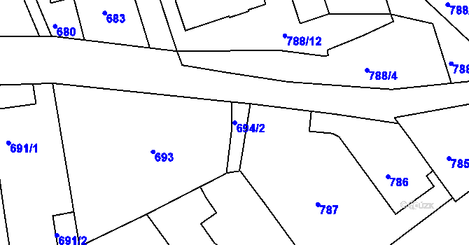 Parcela st. 694/2 v KÚ Babice nad Svitavou, Katastrální mapa