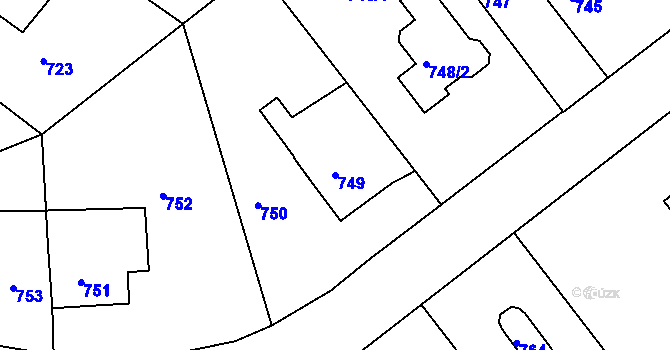 Parcela st. 749 v KÚ Babice nad Svitavou, Katastrální mapa