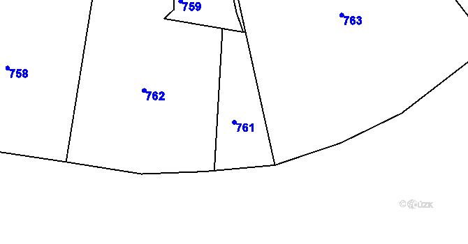 Parcela st. 761 v KÚ Babice nad Svitavou, Katastrální mapa