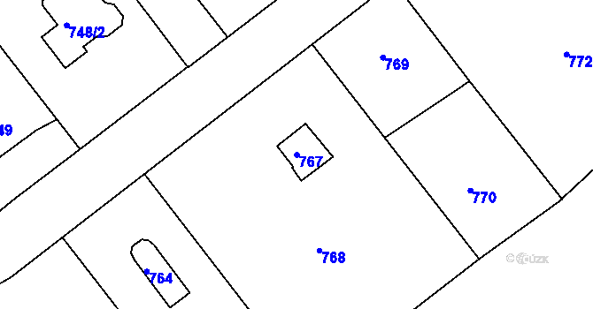 Parcela st. 767 v KÚ Babice nad Svitavou, Katastrální mapa