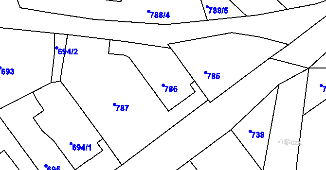 Parcela st. 786 v KÚ Babice nad Svitavou, Katastrální mapa