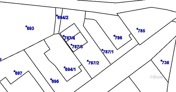 Parcela st. 787 v KÚ Babice nad Svitavou, Katastrální mapa