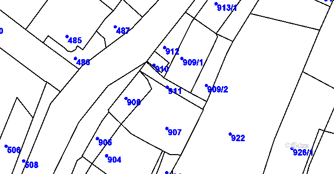 Parcela st. 911 v KÚ Babice nad Svitavou, Katastrální mapa