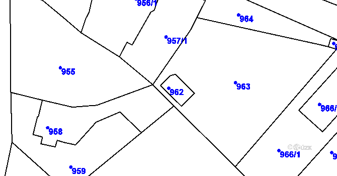 Parcela st. 962 v KÚ Babice nad Svitavou, Katastrální mapa