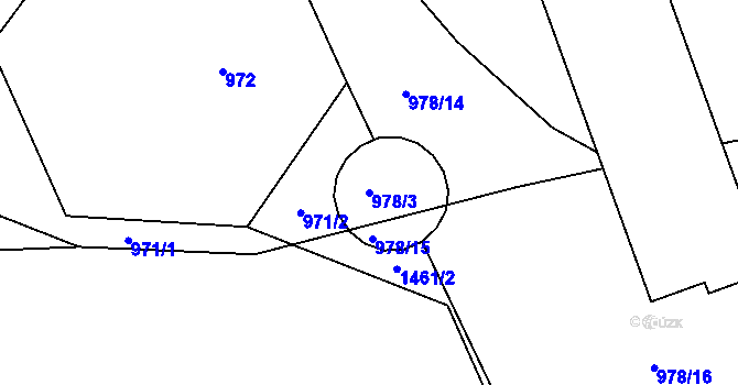 Parcela st. 978/3 v KÚ Babice nad Svitavou, Katastrální mapa
