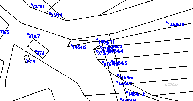 Parcela st. 978/9 v KÚ Babice nad Svitavou, Katastrální mapa