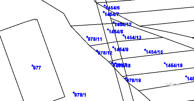 Parcela st. 978/12 v KÚ Babice nad Svitavou, Katastrální mapa