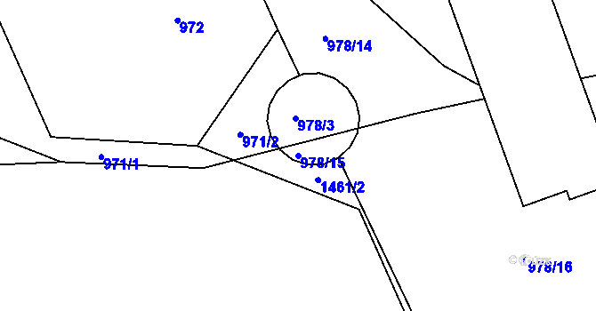 Parcela st. 978/15 v KÚ Babice nad Svitavou, Katastrální mapa