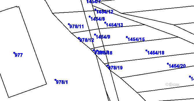 Parcela st. 978/18 v KÚ Babice nad Svitavou, Katastrální mapa