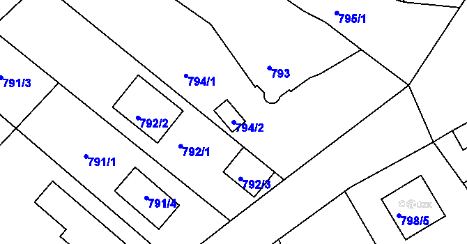 Parcela st. 794/2 v KÚ Babice nad Svitavou, Katastrální mapa