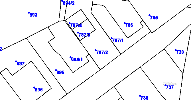 Parcela st. 787/2 v KÚ Babice nad Svitavou, Katastrální mapa