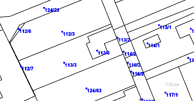 Parcela st. 113/5 v KÚ Babice nad Svitavou, Katastrální mapa