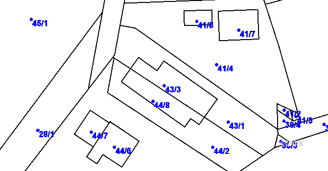 Parcela st. 43/3 v KÚ Babice nad Svitavou, Katastrální mapa
