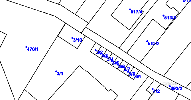 Parcela st. 3/2 v KÚ Babice u Rosic, Katastrální mapa
