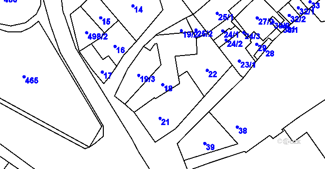 Parcela st. 18 v KÚ Babice u Rosic, Katastrální mapa