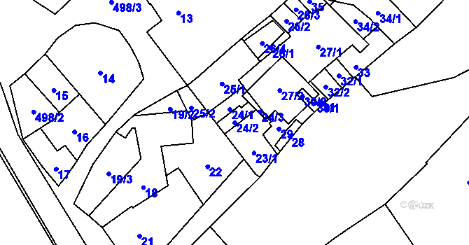 Parcela st. 24/2 v KÚ Babice u Rosic, Katastrální mapa