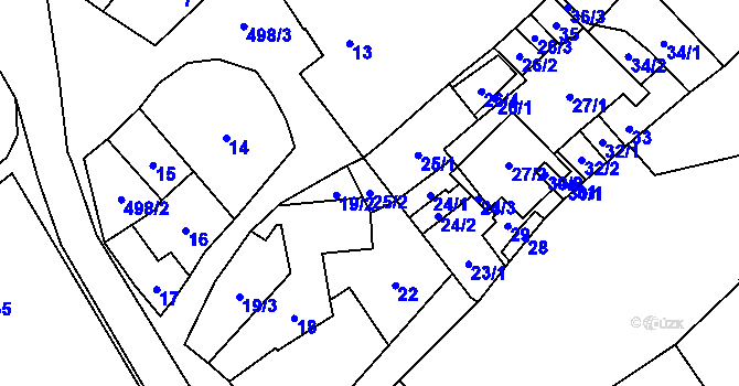 Parcela st. 25/2 v KÚ Babice u Rosic, Katastrální mapa