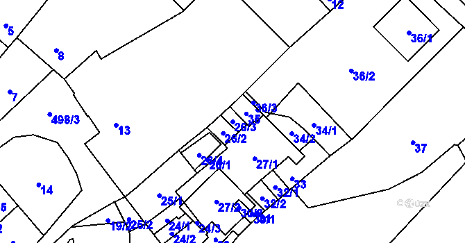 Parcela st. 26/3 v KÚ Babice u Rosic, Katastrální mapa