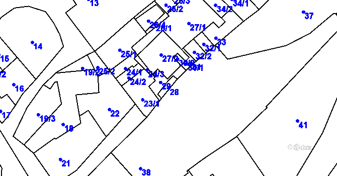 Parcela st. 28 v KÚ Babice u Rosic, Katastrální mapa