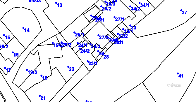 Parcela st. 29 v KÚ Babice u Rosic, Katastrální mapa