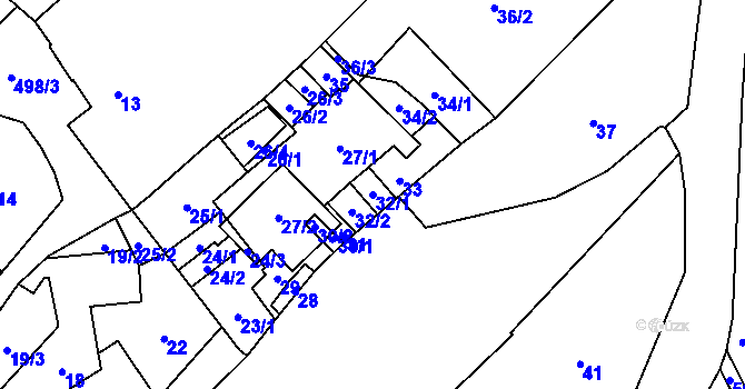 Parcela st. 32/1 v KÚ Babice u Rosic, Katastrální mapa