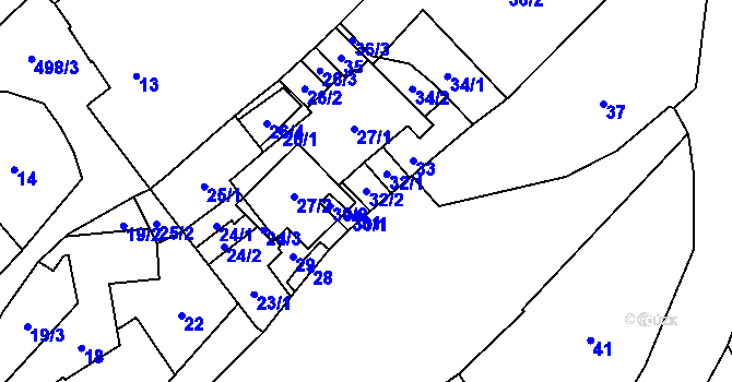 Parcela st. 32/2 v KÚ Babice u Rosic, Katastrální mapa