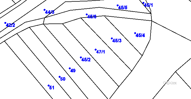 Parcela st. 47/1 v KÚ Babice u Rosic, Katastrální mapa