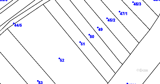 Parcela st. 51 v KÚ Babice u Rosic, Katastrální mapa