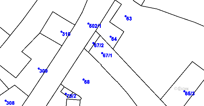 Parcela st. 67/1 v KÚ Babice u Rosic, Katastrální mapa