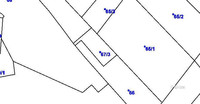 Parcela st. 67/3 v KÚ Babice u Rosic, Katastrální mapa