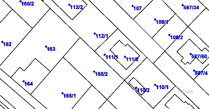 Parcela st. 111/1 v KÚ Babice u Rosic, Katastrální mapa