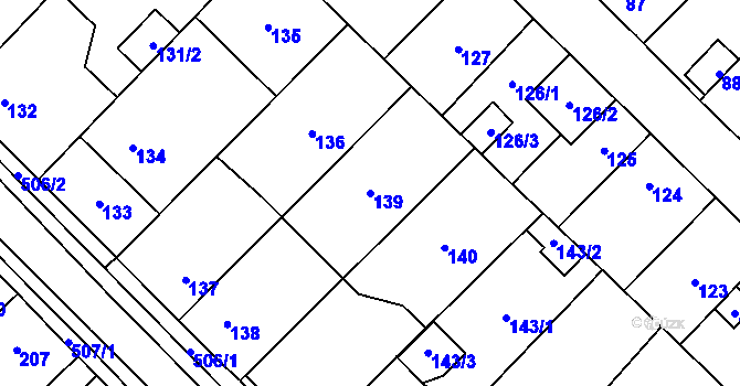 Parcela st. 139 v KÚ Babice u Rosic, Katastrální mapa