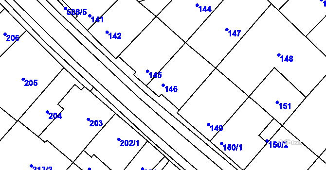 Parcela st. 146 v KÚ Babice u Rosic, Katastrální mapa