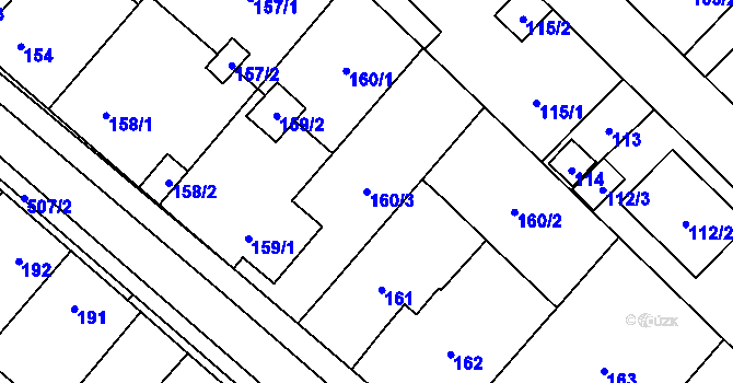 Parcela st. 160/3 v KÚ Babice u Rosic, Katastrální mapa