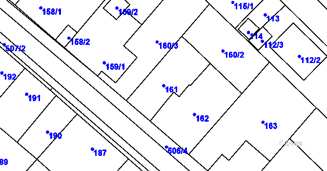 Parcela st. 161 v KÚ Babice u Rosic, Katastrální mapa