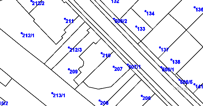 Parcela st. 210 v KÚ Babice u Rosic, Katastrální mapa